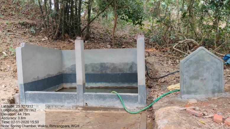 J:\PICTURES of IMPLEMENTATION\Rimrangpara\Under construction Spring Chamber in Rimrangpara, Dalu as on 11 th feb 2020.jpg